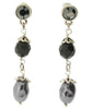 A&C Ornament Triple Drop earrings, Silver/Grey
