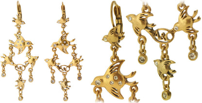 A&C Bird Escape In Flight French Hook Earrings, Gold