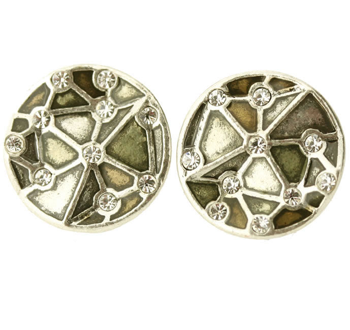 A&C Facettes Pretty Stud Earrings, Brown/Silver