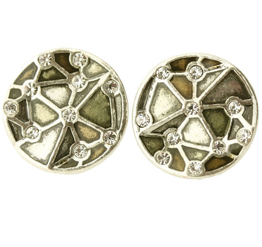 A&C Facettes Pretty Stud Earrings, Brown/Silver