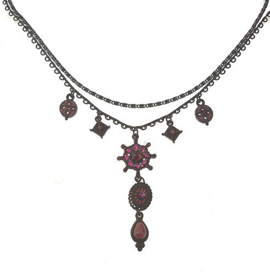 A&C Dracula&#39;s Girl Striking Necklace, Red/Pink/Black