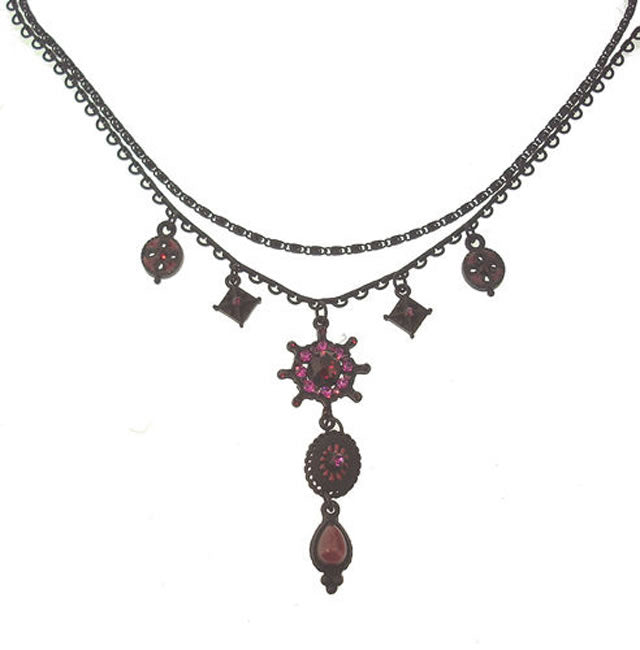 A&C Dracula&#39;s Girl Striking Necklace, Red/Pink/Black