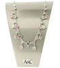 A&C Funky Crystals Allround Necklace, Pink/Silver