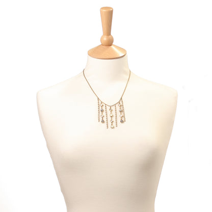 A&C Classic Square Beautiful Drop Necklace, Crystal/Gold