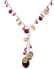 A&C Shabby Metal Drop Necklace, Burgundy/Gold