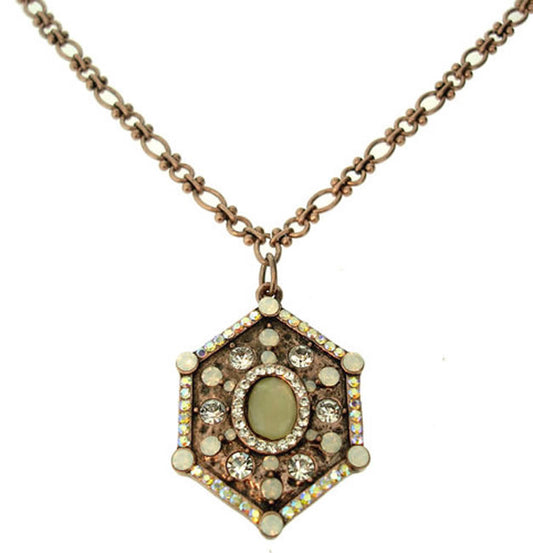 A&C A Little Ethnic Pendant Necklace, White/Opal/Copper