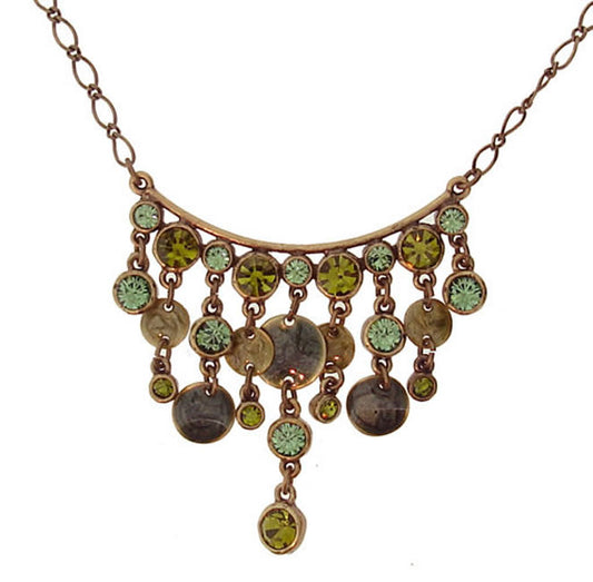 A&C Antique Discs Necklace, Green/Gold