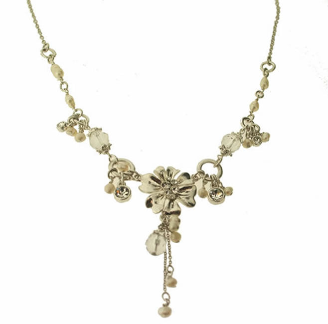 A&C Buttercup Lovely, Drop Pendant Necklace, Crystal/Silver