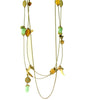 A&C Dusty Traveller Long Necklace, Blue/Brown/Gold