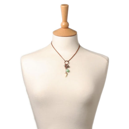 A&C Zanzibar Charm Drop Necklace, Mint/Copper