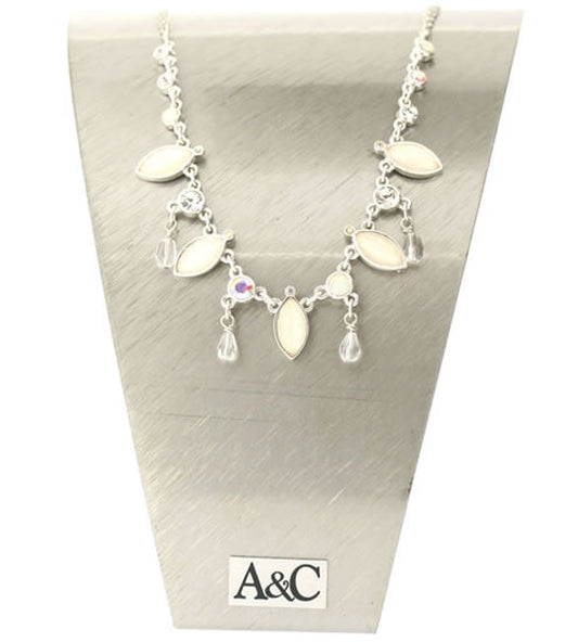 A&C Hollywood Dream Lovely Allaround Necklace, White/Silver