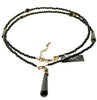 A&C Black Romance Long Beaded Necklace, Black/Gold