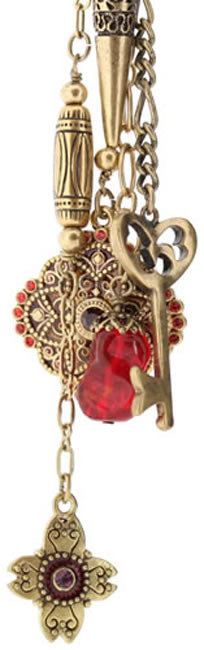 A&C Traditions Stunning Long Necklace, Red/Gold