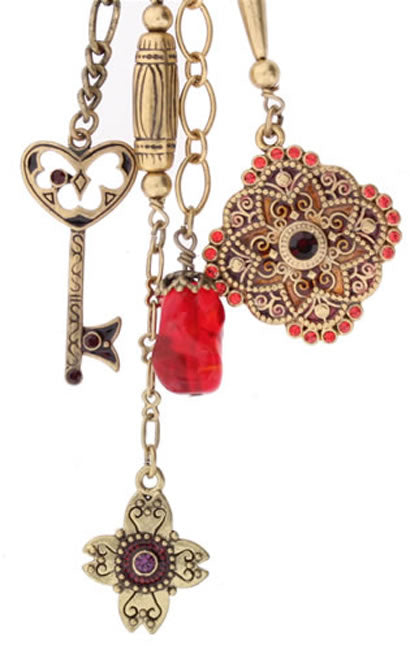 A&C Traditions Stunning Long Necklace, Red/Gold