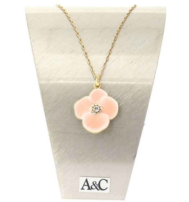A&C Hortensia Lovely Pendant, Peach/Gold