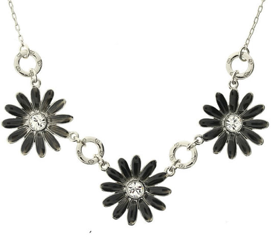 A&C Daisy Lovely Necklace, Black/Silver
