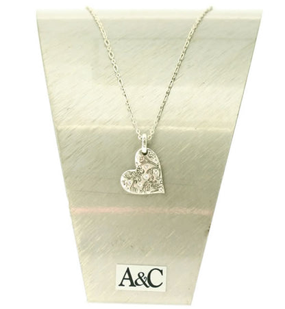 A&C Love Story Small Heart Pendant, Silver