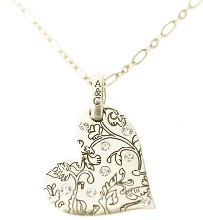 A&C Love Story Small Heart Pendant, Silver