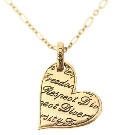 A&C Love Story Small Heart Pendant, Gold