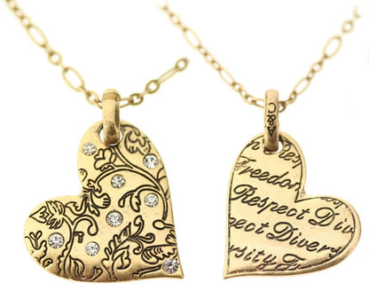 A&C Love Story Small Heart Pendant, Gold