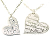 A&C Lovestory Long Heart Pendant Necklace, Silver