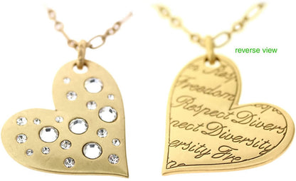 A&C Love Story Long Heart Pendant Necklace, Gold