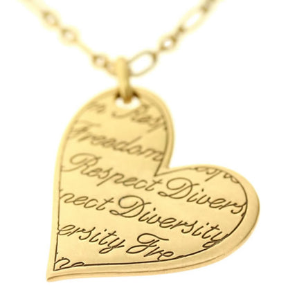 A&C Love Story Long Heart Pendant Necklace, Gold