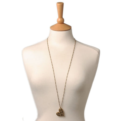 A&C Love Story Long Heart Pendant Necklace, Gold