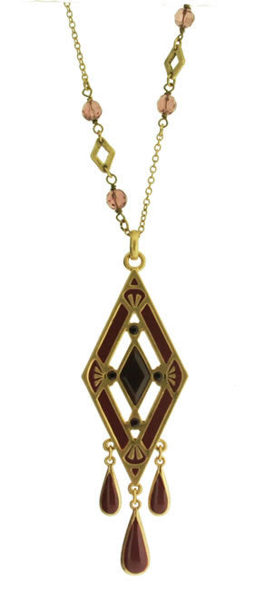 A&C Deco Beautiful Long Pendant Necklace purple/Gold