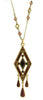 A&C Deco Beautiful Long Pendant Necklace purple/Gold