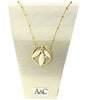 A&C Frosty Leaves Triple Leaf Pendant, White/Gold
