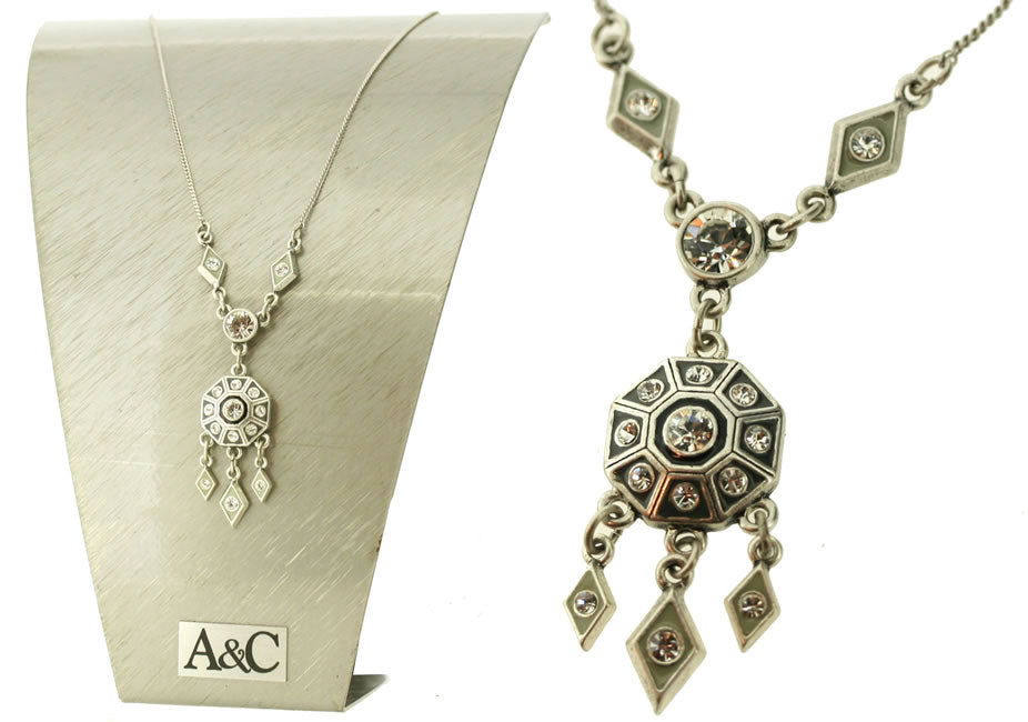 A&C Kaleidoscope Pretty Drop Pendant Necklace, Silver