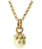A&C Bird Escape Single Pearl Drop Necklace, Gold