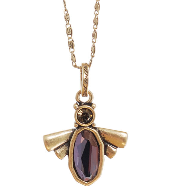 A&C Lucky Bugs Small Pendant, Purple/Gold