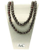 A&C Basically Glass Faceted Beaded Necklace, Dark Red/Silver