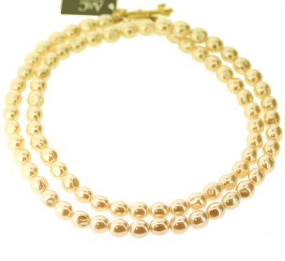 A&C Basically Glass Faceted Beaded Necklace, Cream/Silver