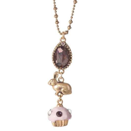 A&C Dolls House Rabbit and Cupcake Necklace