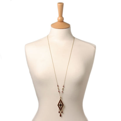 A&C Deco Beautiful Long Pendant Necklace purple/Gold
