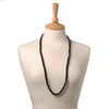 A&C Basically Glass Faceted Beaded Necklace, Black/Silver