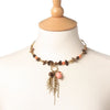 A&C Feather, Adjustable Choker, Coral/Gold