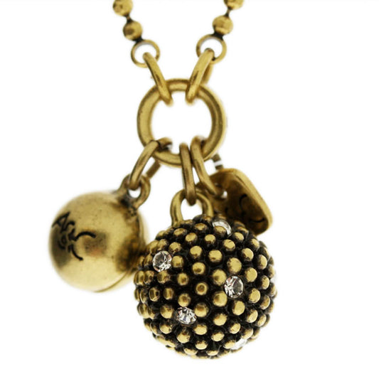 A&C Diamond Ball Necklace, Crystal/Gold