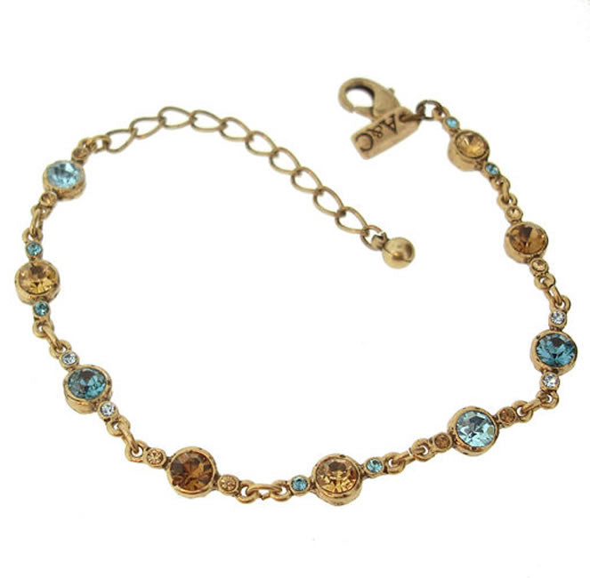 A&C Funky Crystals Bracelet, Blue/Brown/Gold