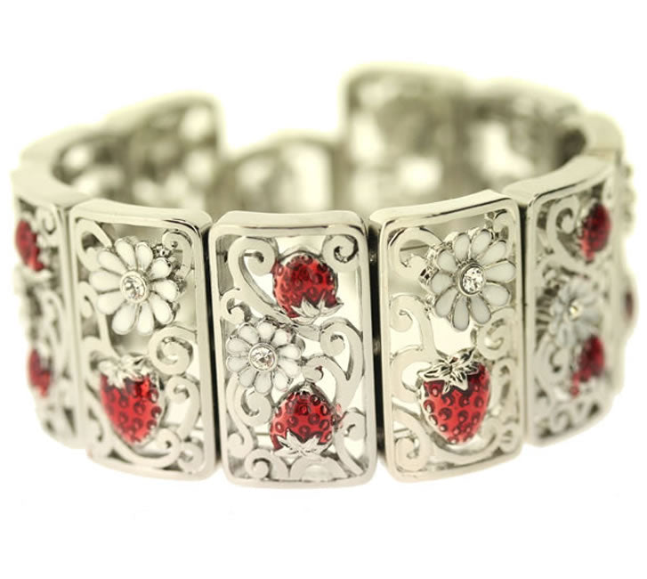 A&C Strawberry Stunning Bracelet, Red/Silver