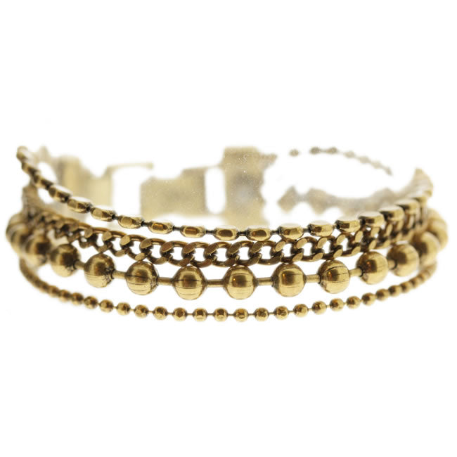 A&C Diamond Ball Multi Chain Bracelet, Crystal/Gold