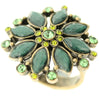 A&C Hollywood Dream Spectacular Ring, Teal/Green/Gold