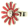 A&C Daisy Oh So Gorgeous Adjustable Ring, Red/Silver