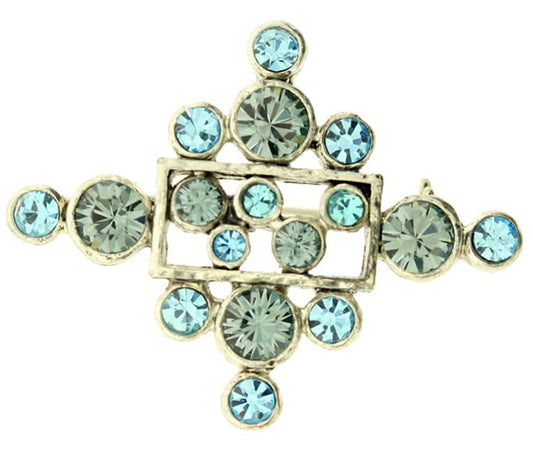 A&C Classic Party Brooch, Blue/Silver
