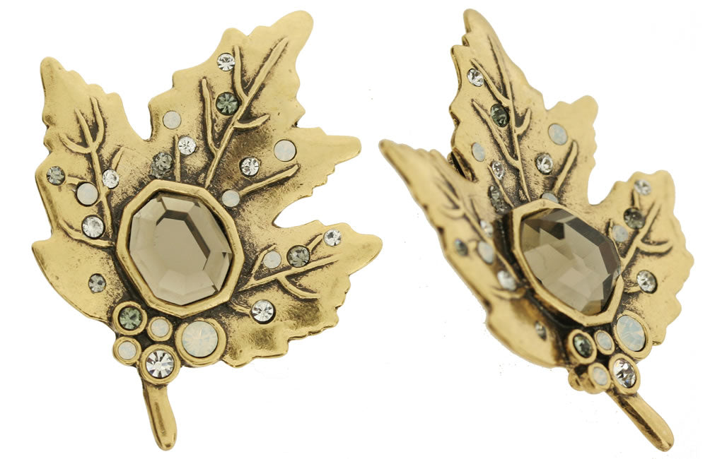 A&C Maple Leaf, Brooch Crystal/Gold