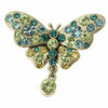 A&C Classic Beauty Butterfly Brooch, Green/Blue/Silver