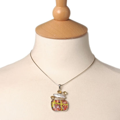 Dichroic Pendant set in Silver